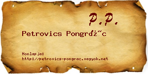 Petrovics Pongrác névjegykártya